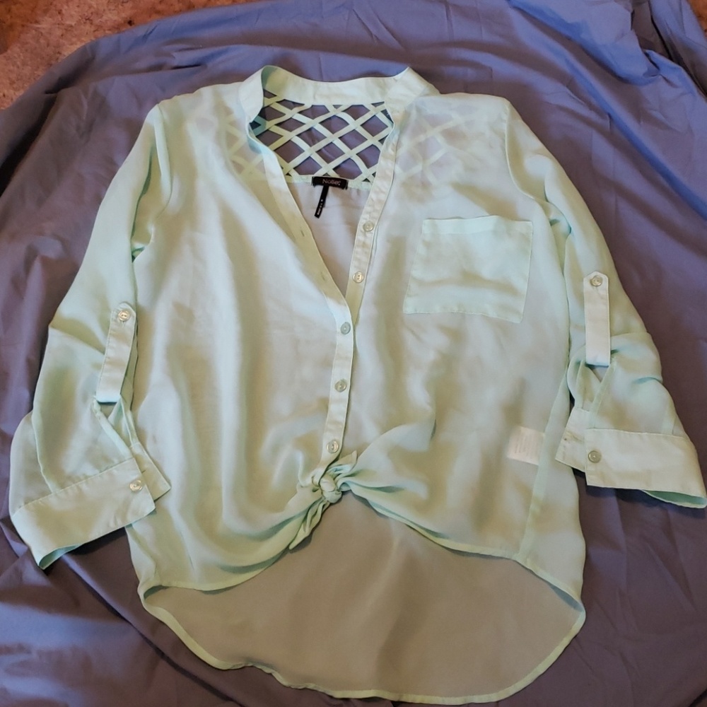 Mint sheer fashion top